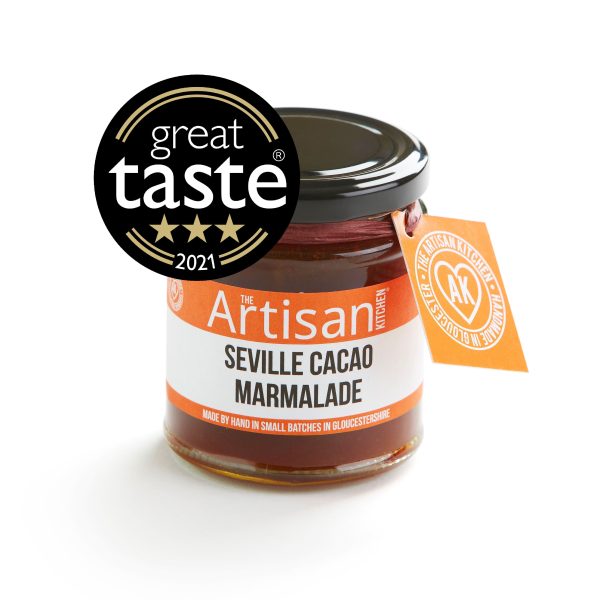 The artisan kitchen seville orange cacao marmalade great taste three star gold award white background
