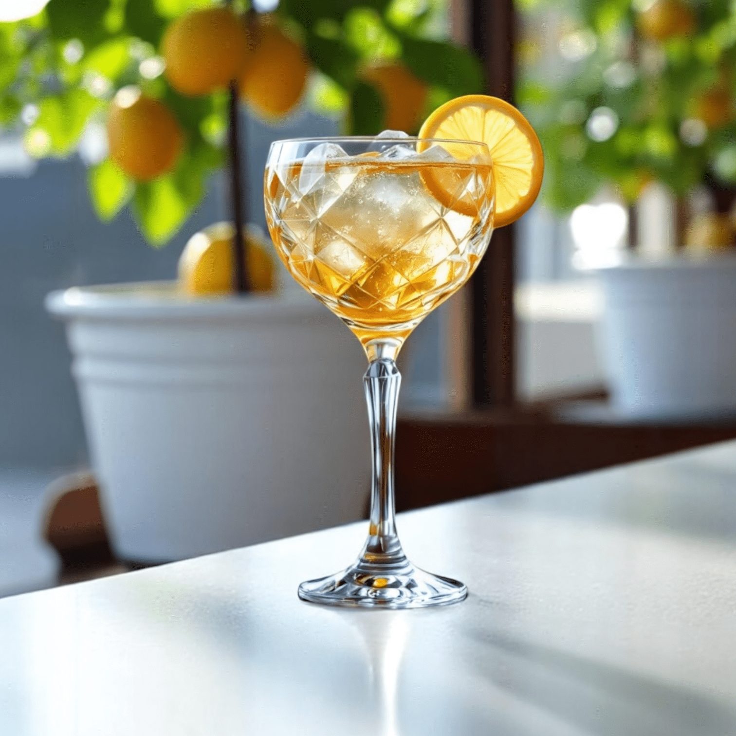 Lemon marmalade fizz cocktail